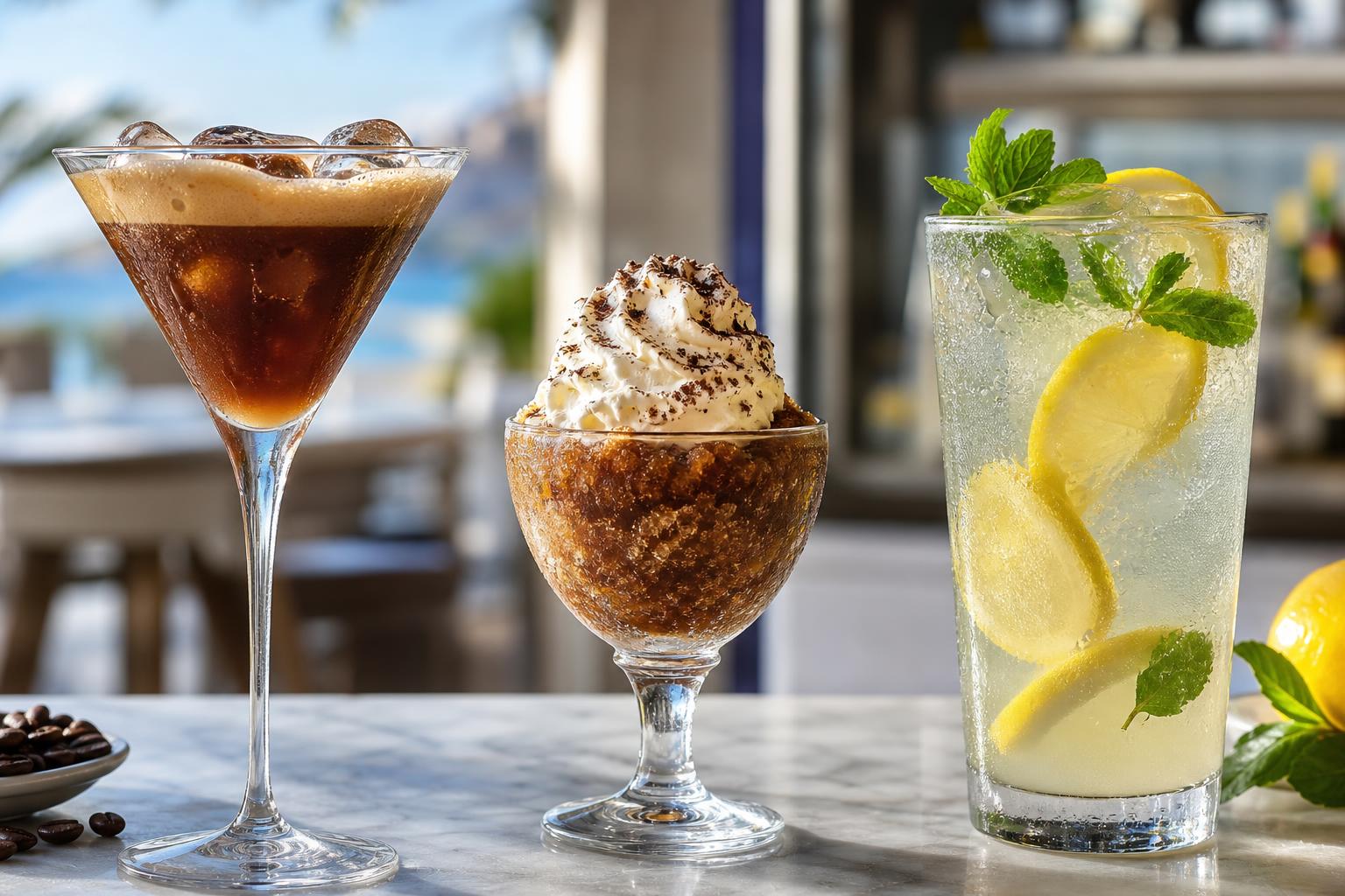 Caffè shakerato, Granita et Limonata italiana — boissons froides
