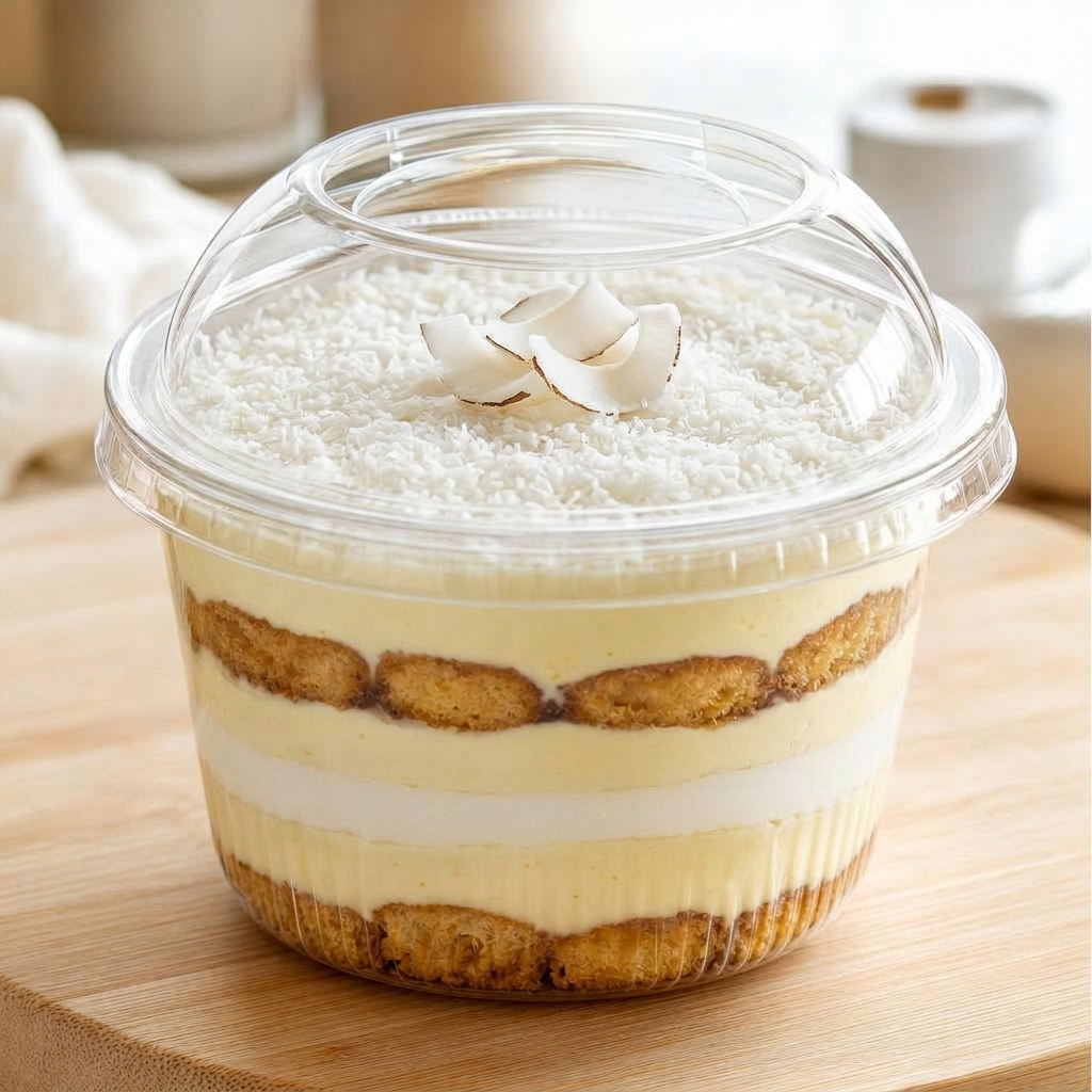 Verrine tiramisu coco — crème coco râpée, saveur des îles